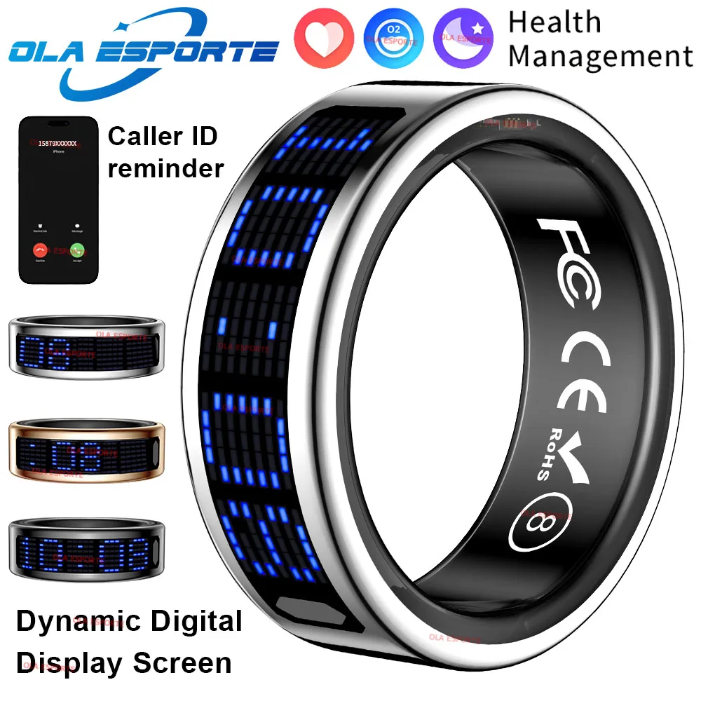 2025 حلقة ذكية ديناميكية شاشة عرض ديجيتال المتصل lD تذكير شحن لاسلكي مدير الصحة 5ATM مقاوم للماء للرجال والنساء #1