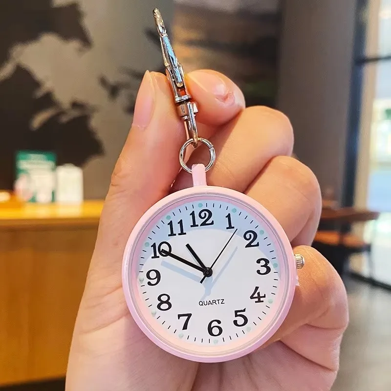 New Tiny Cute Quartz Pocket Watch with Keyring Men Women Quartz Watch for Nurses Doctors Students Minimalist Watches Child Gift