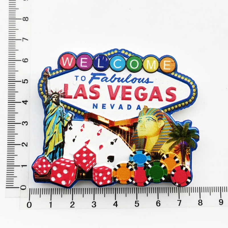 American Las Vegas Travel Fridge Magnets Resin UV World Tourism Collection Magnetic Fridge Magnet Craft Souvenirs