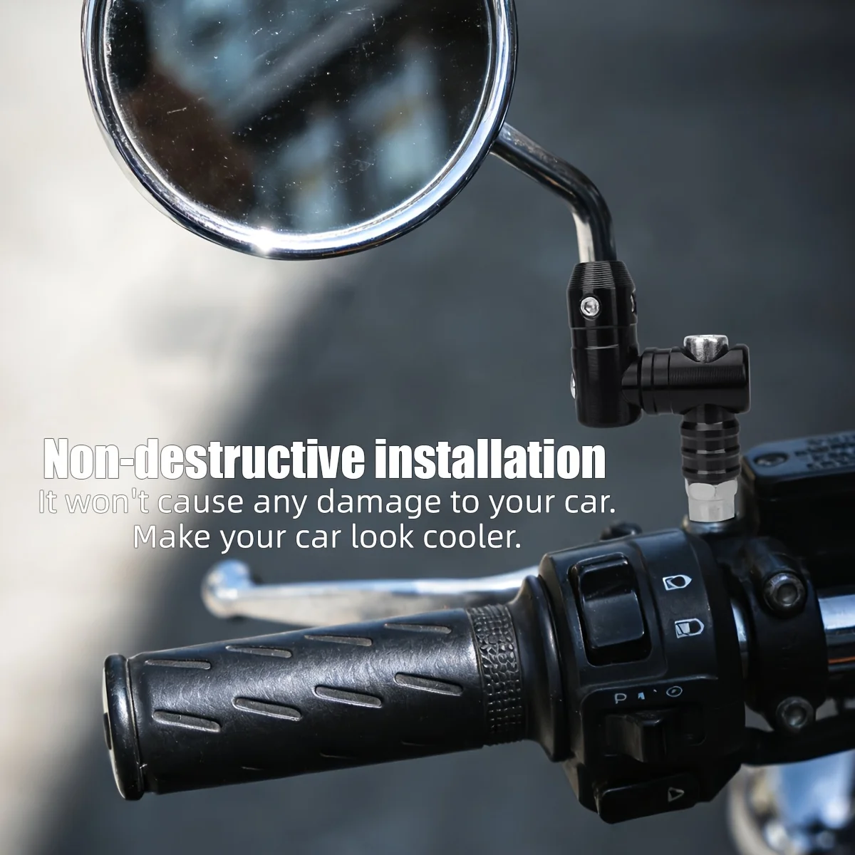 M10 Motorcycle Mirror Mount Adapter, CNC Aluminum Adjustable Rotatable Rearview Mirror Extender Bracket for Dirt Bike Scooter