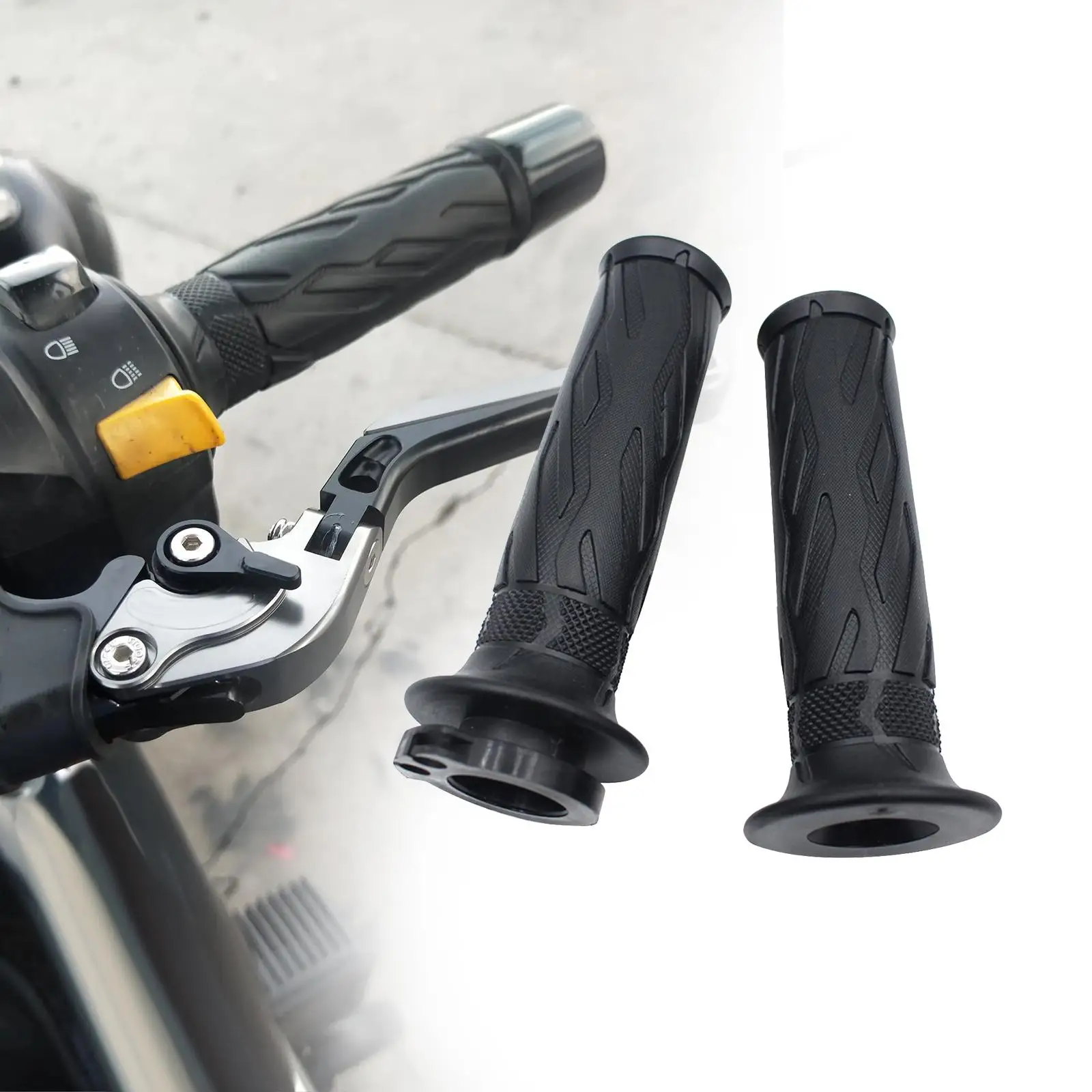 Universal Motorcycle Rubber Hand Grips Enhanced Friction Comfy Control Quick Install Throttle Aid for 22mm Handlebars - view 5
