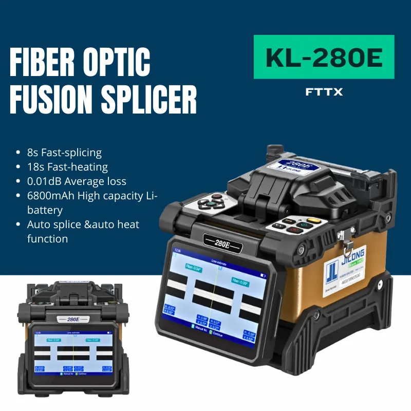 

Fibre Optic Fusion Splicer KL-280E 4 Motors 8s Fast Fusion Outdoor Multifunctional Core Alignment Fusion Splicer Machine