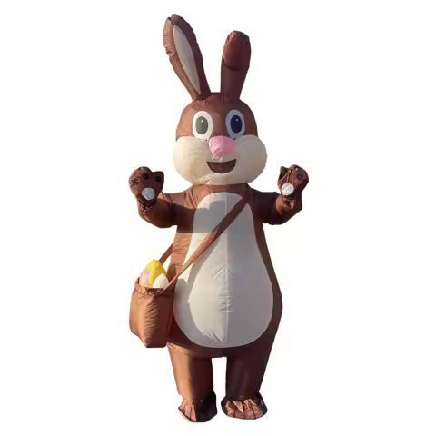 Adult oversized backpack rabbit inflatable suit cute style round and rolling backpack quick inflation party funny outfit