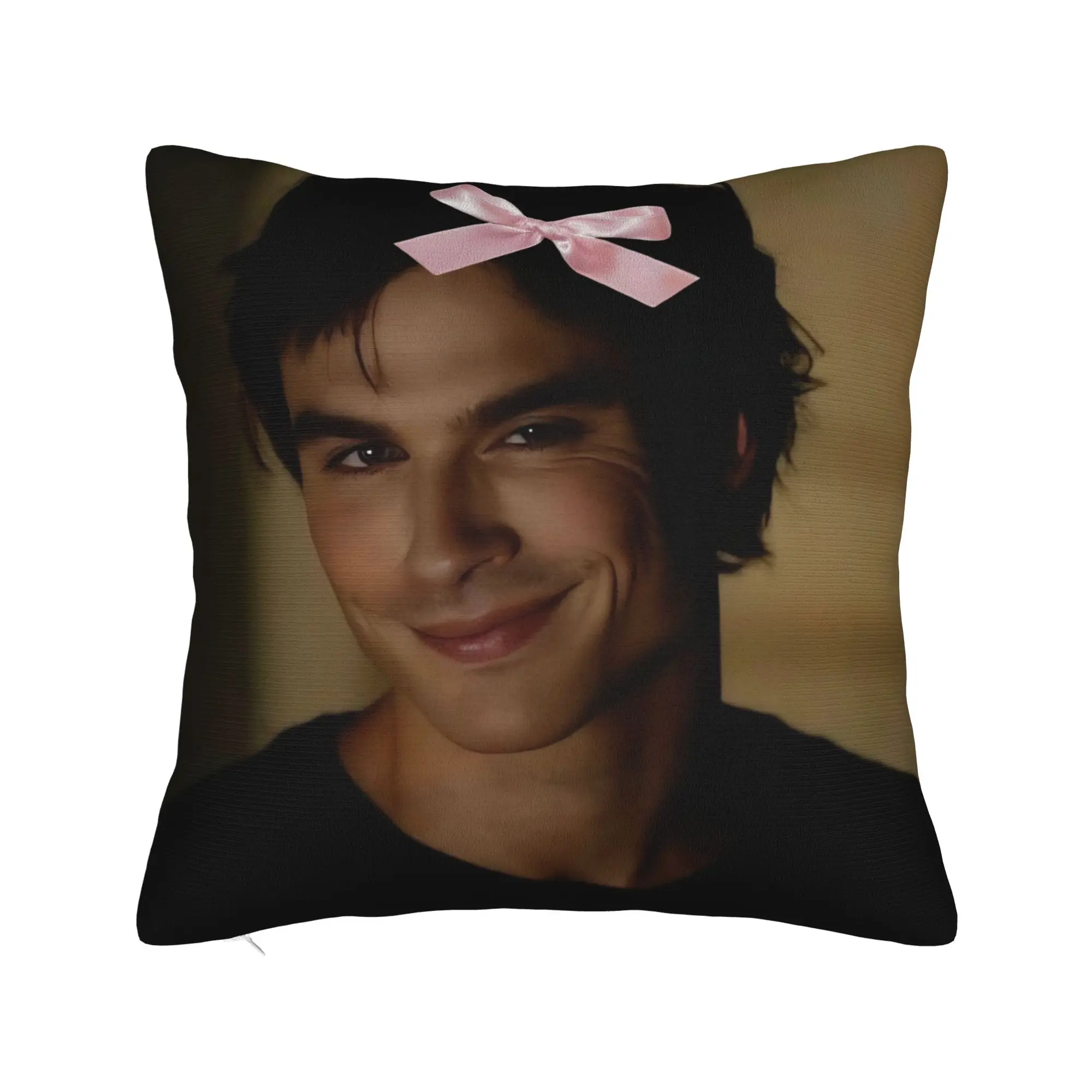 Damon Salvatore The Vampire Diaries Pillowcase Soft Fabric Cushion Cover Ian Somerhalder Pillow Case Cover Home Zipper 40X40cm