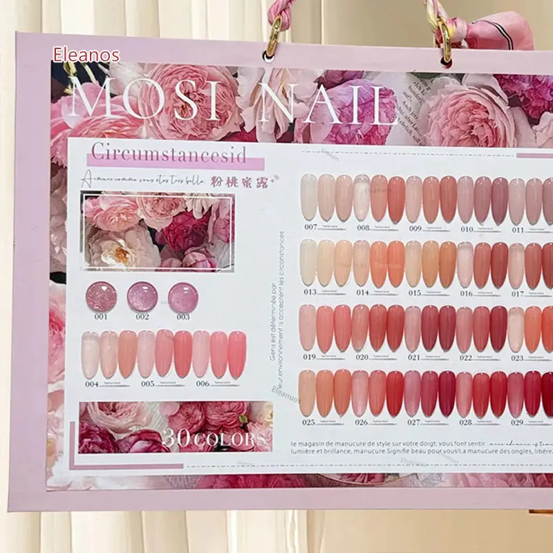 Eleanos Roze Perzik 30 Kleuren 15 ml Jelly Gel Polish Met ColorCard Naakt Transculent Losweken UV LED Clear Coat Gel nagelsalon Kit