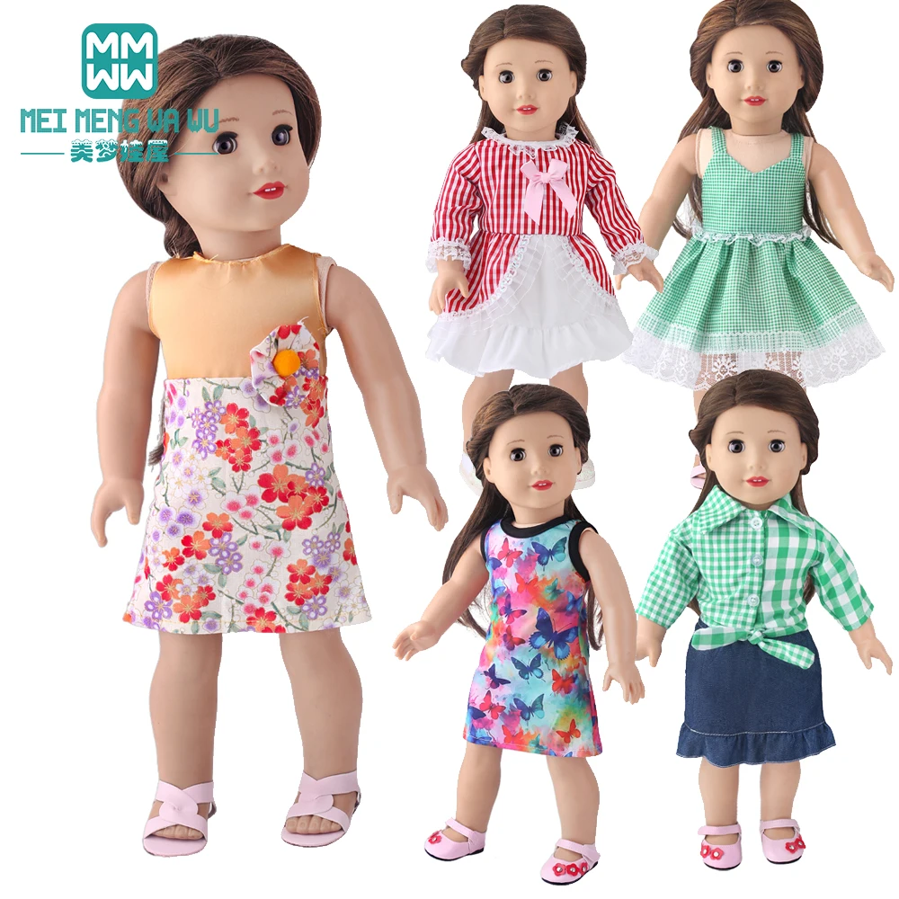 17-18inch Doll Clothes Fashion Dance skirts, dress skirts, sandals for American doll and New Born Toys Girl gifts