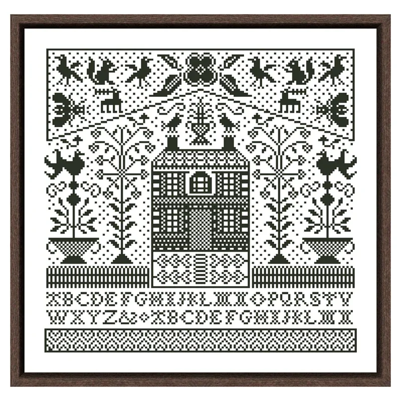 Birds house cross stitch kit single color 18ct 14ct 11ct white fabric cotton silk thread embroidery DIY handmade needlework