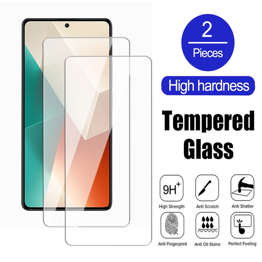 2Pcs Screen For Xiaomi Redmi Note 12 13 Pro Plus 4G 5G Tempered Glass Protector For Redmi 12S 12C 13C 12T Pro 4G 5G Glass Film