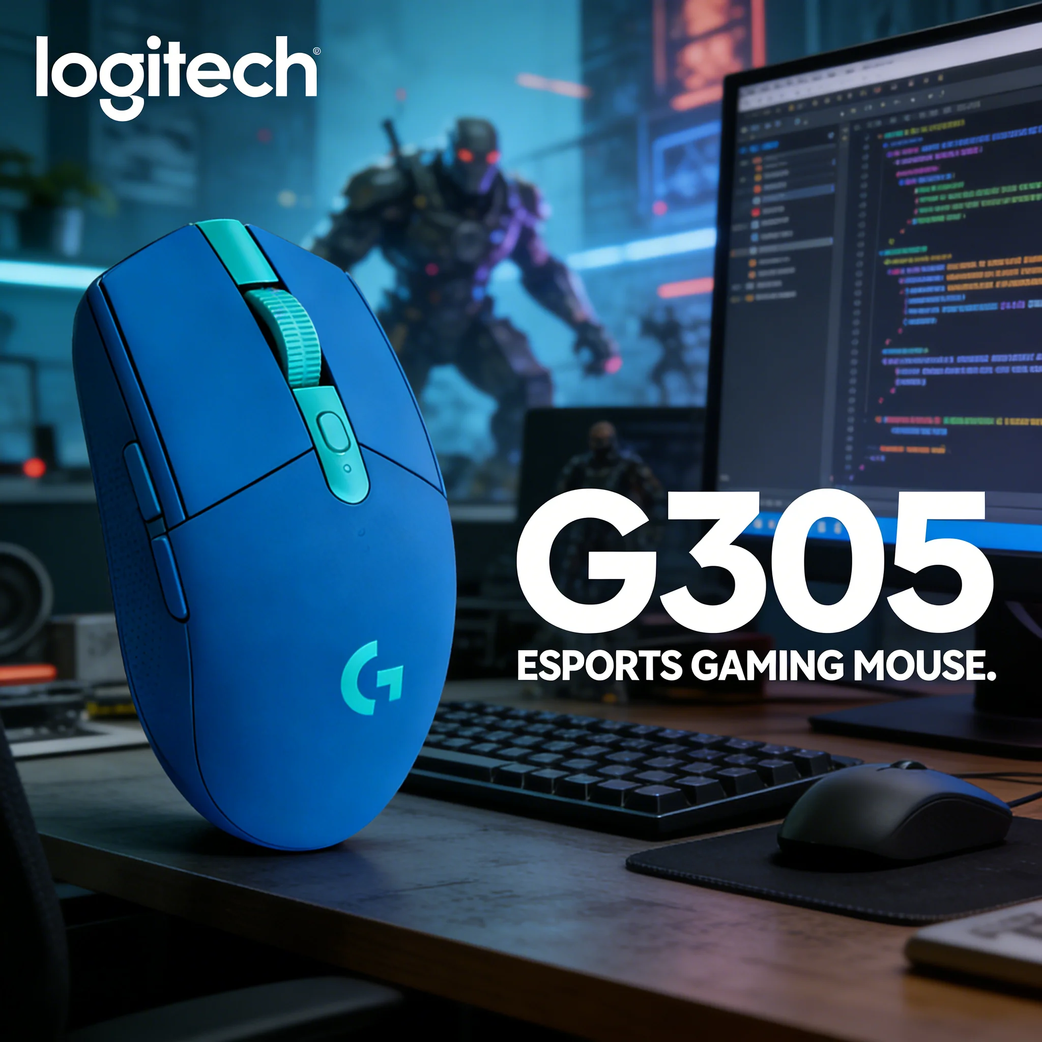 

Logitech G305 Wireless LIGHTSPEED Gaming Mouse 12000 DPI HERO Sensor 6 Programmable Buttons 250h Battery Life for PC And Mac