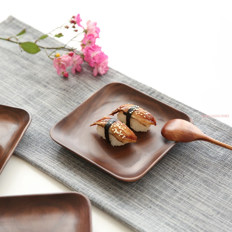 Black Walnut Natural Material Whole Wood Log Plate Plate Fruit Plate Dessert Plate Dried Fruit Plate Kitchen Restaurant Supplies