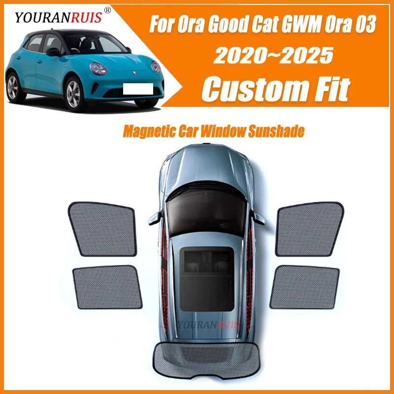 

Magnetic Car Window Sunshade Side Heat insulation Mesh Sun Curtain Visor UV Protection For Ora Good Cat GWM Ora 03 2020-2025
