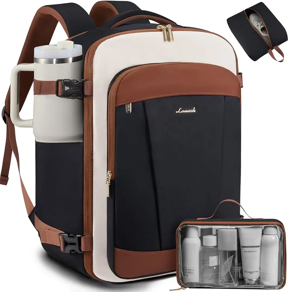 

40L Travel Backpack for Women & Men, Airline Approved Carry On Backpack, TSA Personal Item Bag fits 17.3 Inch Laptop, Waterp