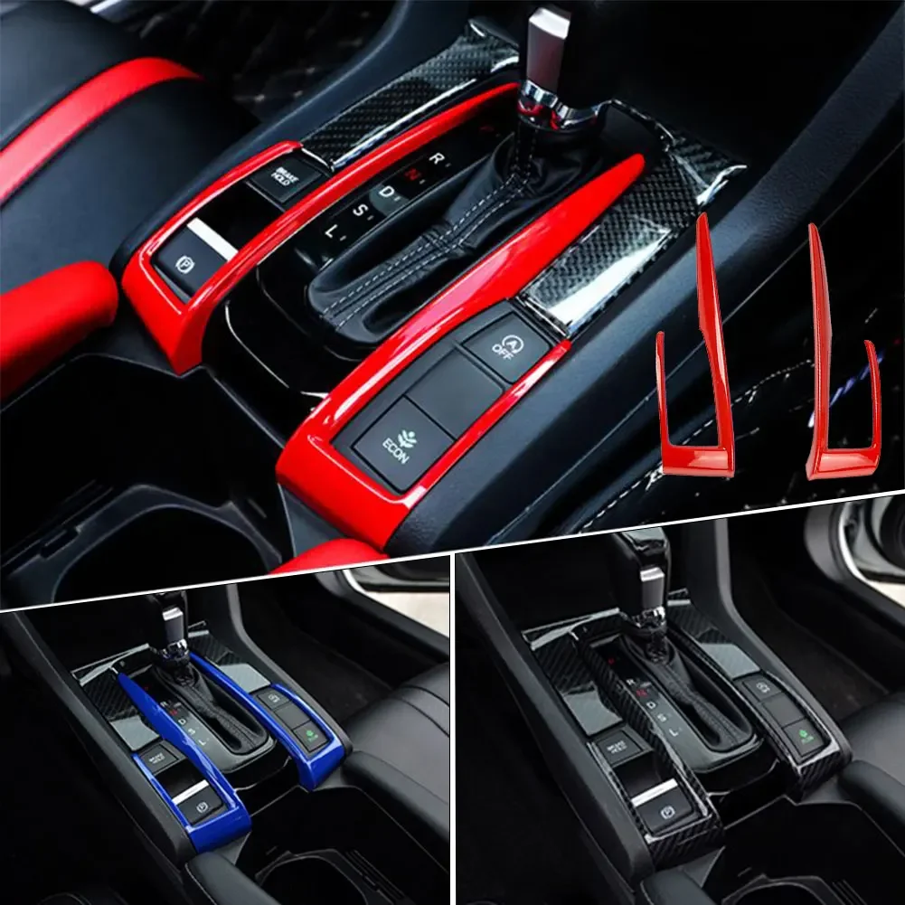 Carbon Fiber Car Central Control Panel Automatic Gear Shift Cover Trim for Honda Civic 10th 2016 2017 2018 Car Accessories