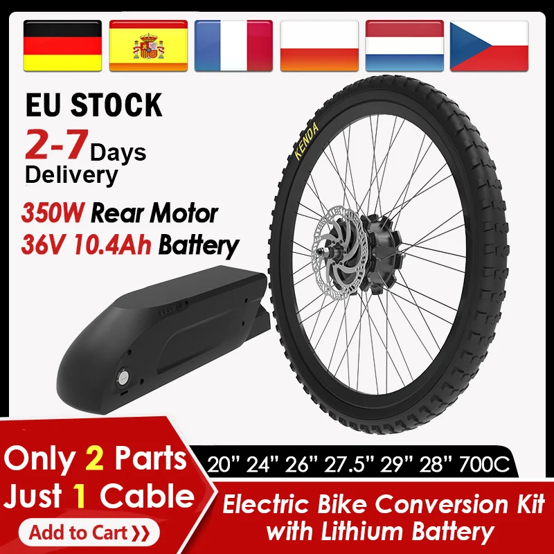 Controller Built in Electric Bike Kit All in One 26" 20" 24" 27.5" 700C 29"  Rear Motor Wheel with Tire Electric Bicycle Kit - AliExpress 18