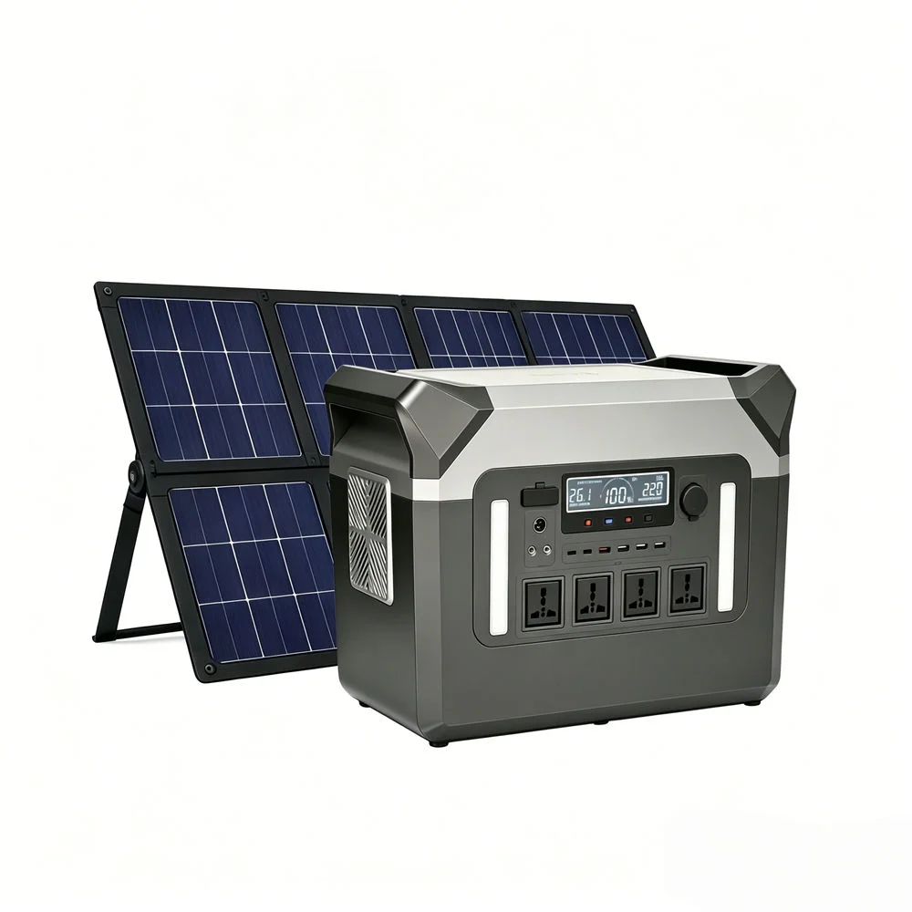2000W Portable Power Station, Equipped With LiFePO4 Battery, 110V Wide Voltage, Digital Display, LED Lighting, Multiple Sockets