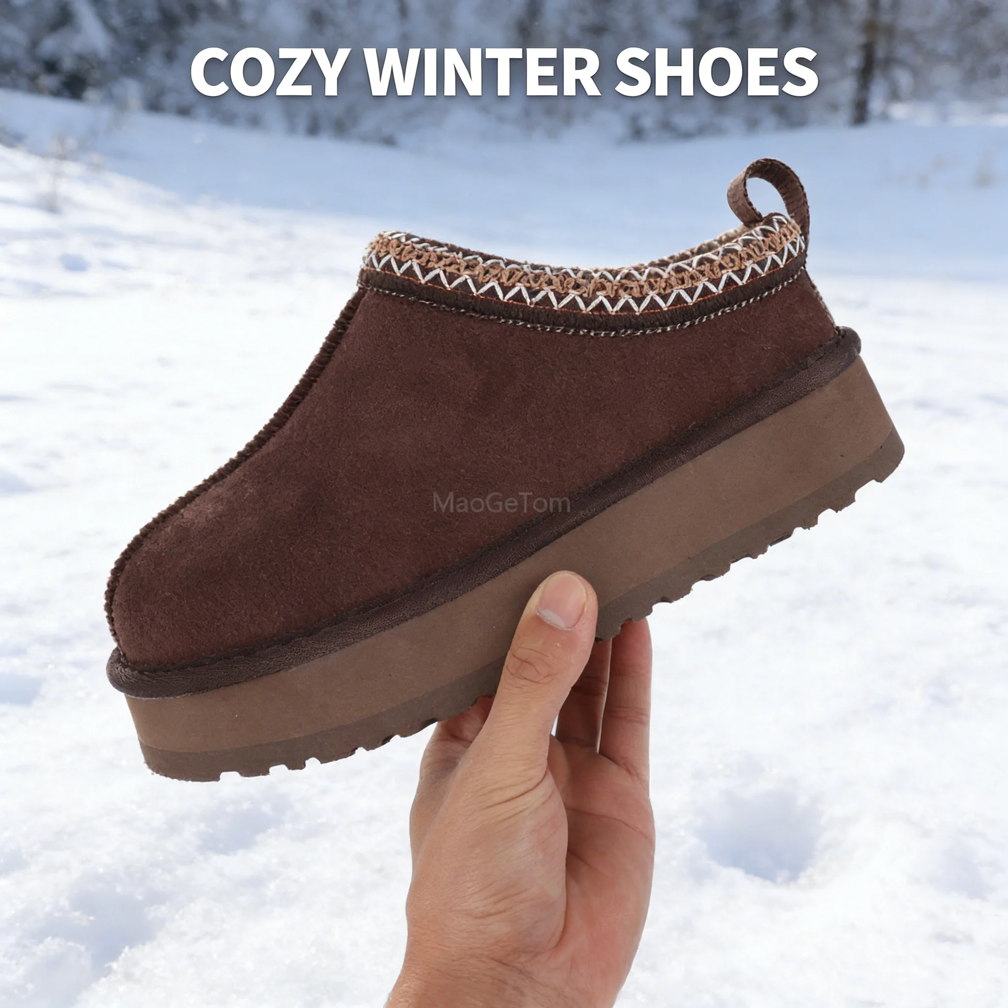 أحذية شتوية أصلية فاخرة من العلامة التجارية الفيلكرو أحذية كاحل قطيفة للنساء أحذية قطنية دافئة سهلة الارتداء بتصميم أسترالي أحذية بمقدمة مستديرة #1