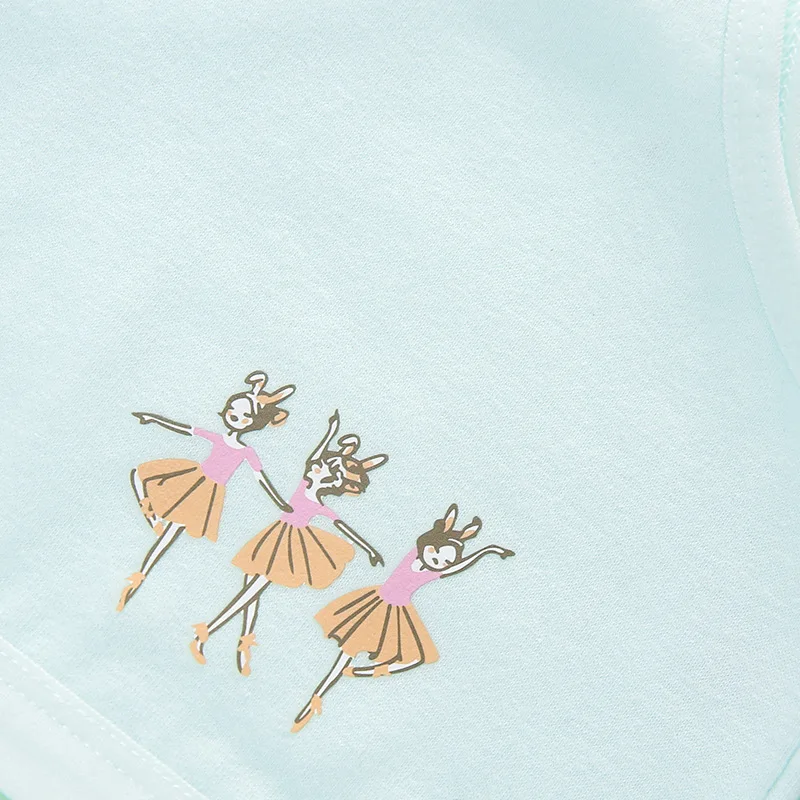 Adolescence Solid Color Cotton Soft and Comfortable Breathable Vest Cute and Sweet Candy Colored Cartoon Printed Underwear
