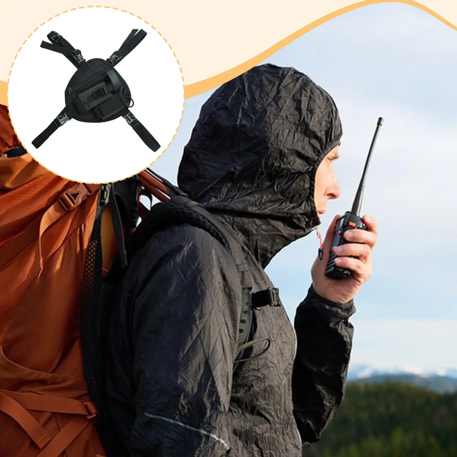 Radio Chest Strap Bag, Multifunctional Portable Radio Bag for Camping, Outdoor