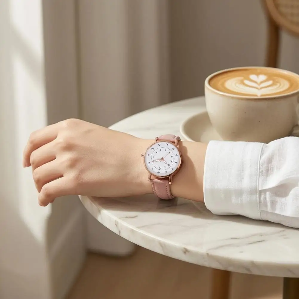 Fashion Women Watches Casual Arabic Dial Ladies Leather Band Quartz Watch Reloj Mujer Girls Clock Gift 