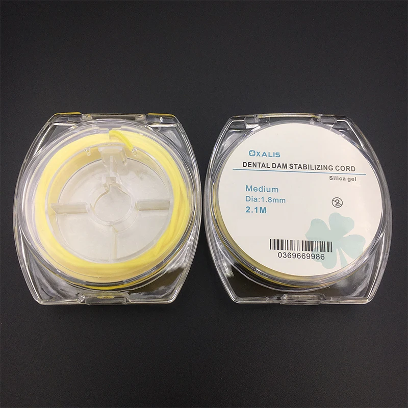 1 Roll 2.1m Dental Dam Stabilizing Cord Dentist Tools Medium Rubber Wedges Clamps Sheets Elastic Dentistry Materials Dia 1.8mm