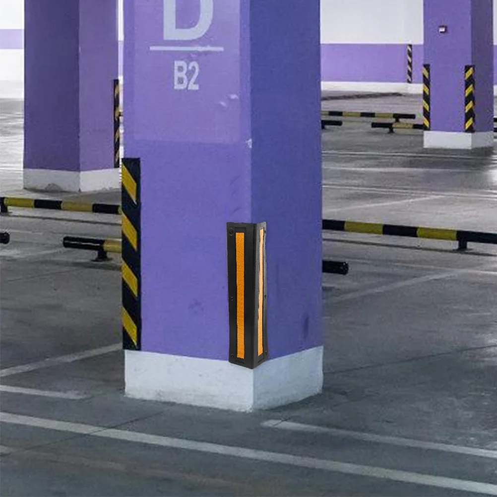Heavy Duty Rubber Parking Corner Guards Reflective Warning Strips Wall Protector For Garage Public Commercial Areas Bumper