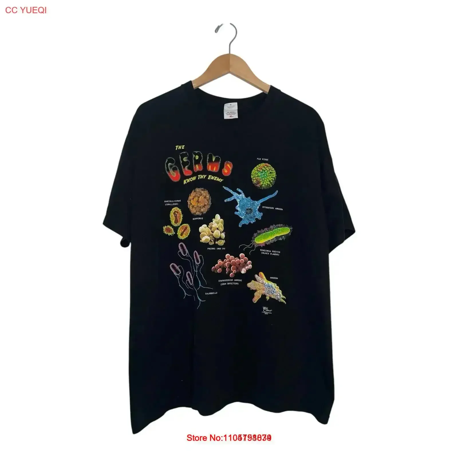 

Винтажная футболка с гербами 2000-х годов, научные вирусы, бактерии, художественная оригинальная XL, мягкая, слегка уличная одежда, модная винтажная стираная футболка