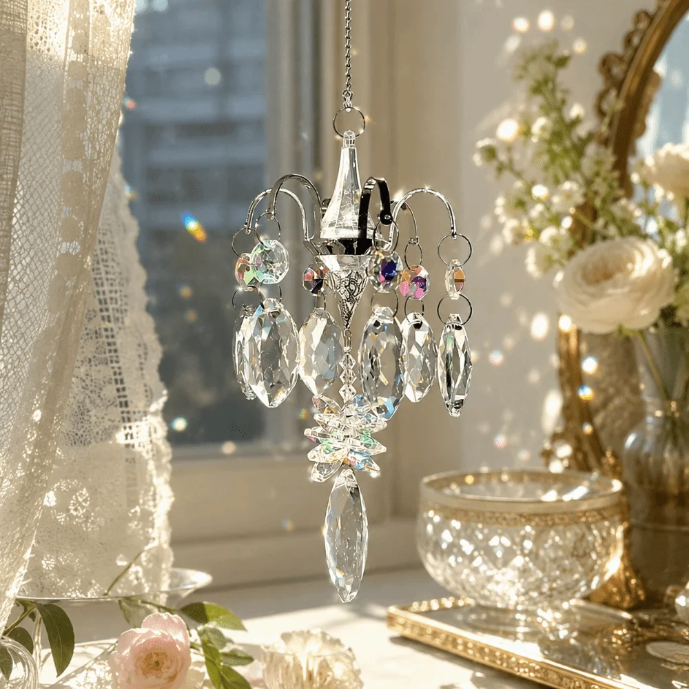Rhinestone Pendant Sun Catcher Home Decoration Ornaments Crystal Suncatcher Fantasy Shiny Window Hanging Courtyard Corridor