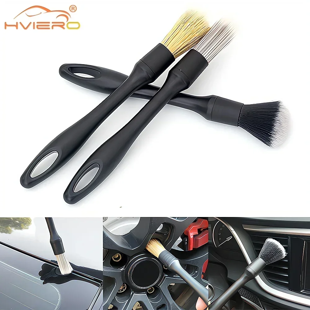 Car Conditioner Outlet Detail Brush 3-piece Set Beauty Bristle Air Makeup Gap Washing Small Handle PP Material Interior Cleaning