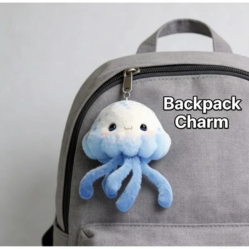 

Oceanarium Jellyfish Plush Hanging Toy Cartoon Animal Stuffed Keychain Kids Backpack Charm Accessory Bag Decor Pendant Ornament