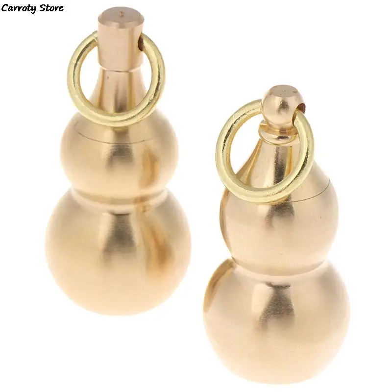 1Pc Brass Gourd Pendant Irregular Jar Keychain Hanging Necklace Jewelry Waterproof Pill Box Medicine Case