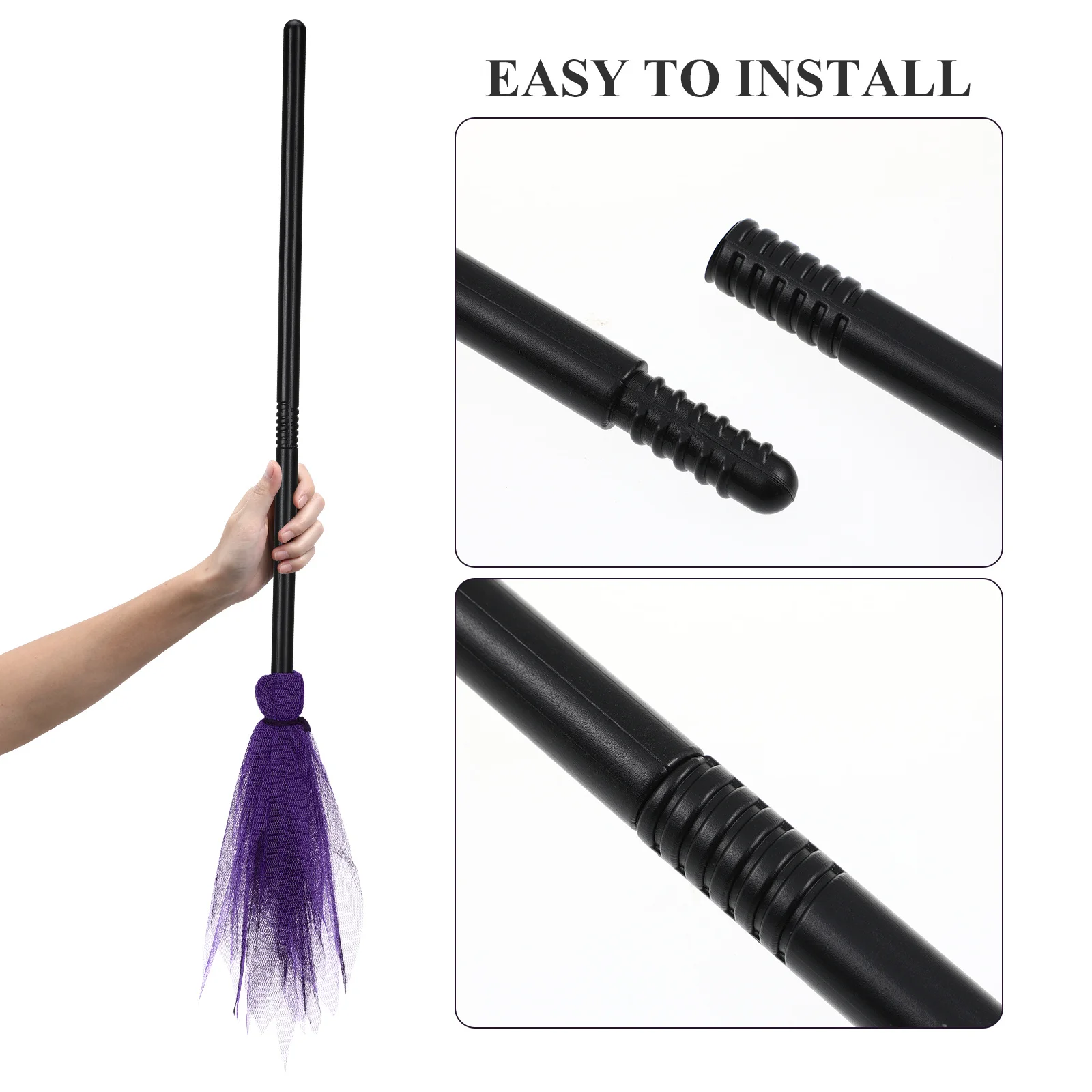 

1 set Purple Broom Cloak Set Halloween Witch Prop Decorative Costume Accessory For Cosplay Party Masquerade Carnival Hooded