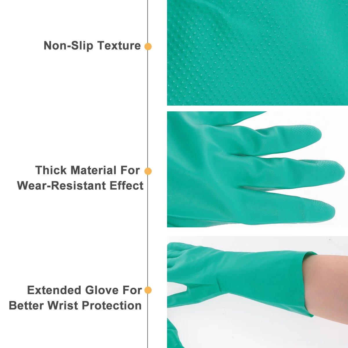 

1 Pairs Oil Resistance Rubber Gloves Industry Protective Gloves Housework Dishwashing Gloves Waterproof Kitchen Gloves for Home