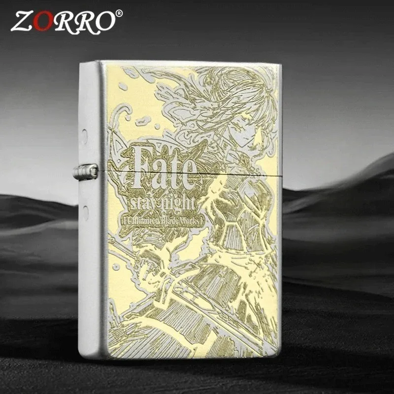 2026 Neues Original ZORRO Handgeschnitztes Kerosin-Feuerzeug, Retro Herren Tragbares Zigarettenfeuerzeug Geschenk