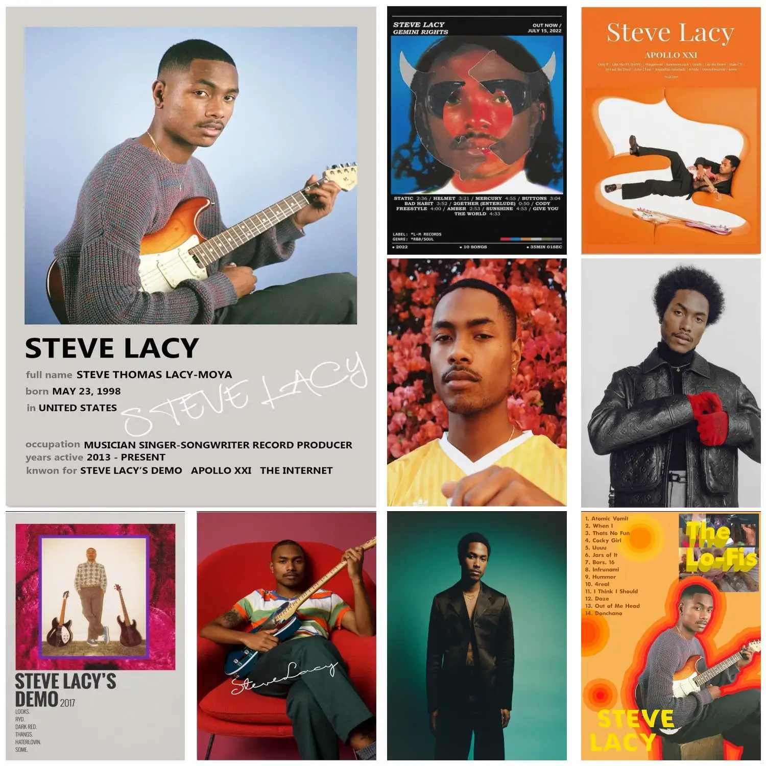 steve lacy singer Poster Prints Wall Art Canvas Painting Poster For Modern Family Living Room Home Decor