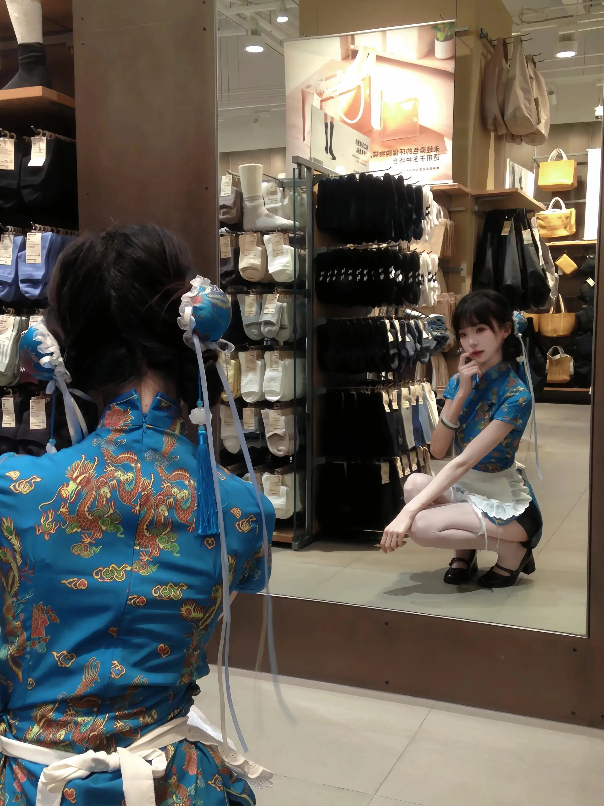 تنورة صينية جديدة من Sle Dr loween Cisas Cosplay orm تنورة خادمة ناعمة للفتيات ملابس يومية