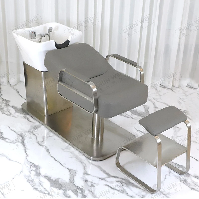 Factory Direct Sale: Trendy Semi-Reclining Salon Shampoo , Simple And High-End Ceramic Wash Bed Hair Salons