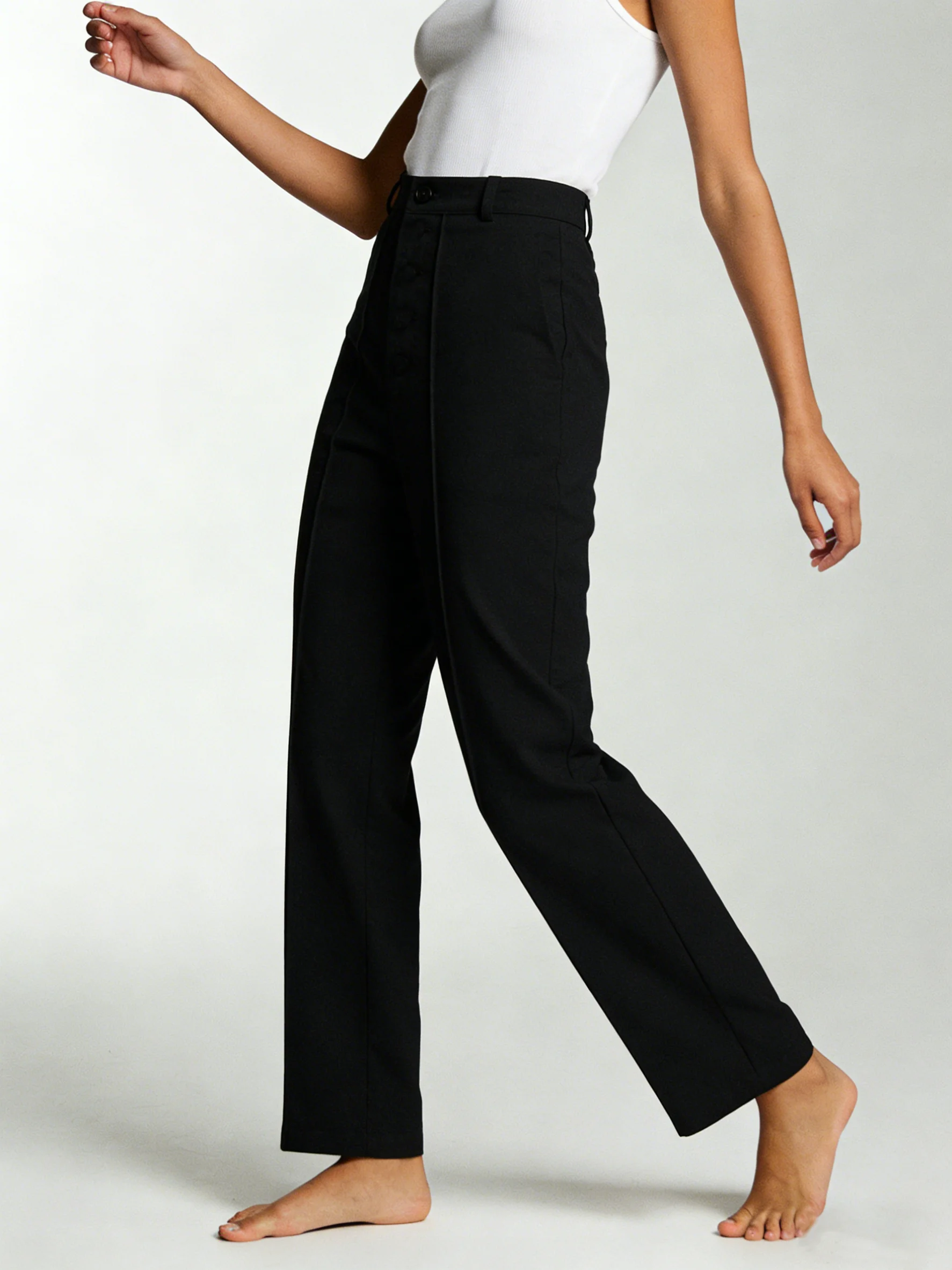 Pantalones exquisitos elegantes de pierna recta para mujer, pantalones de traje cómodos para el lugar de trabajo y uso informal diario.