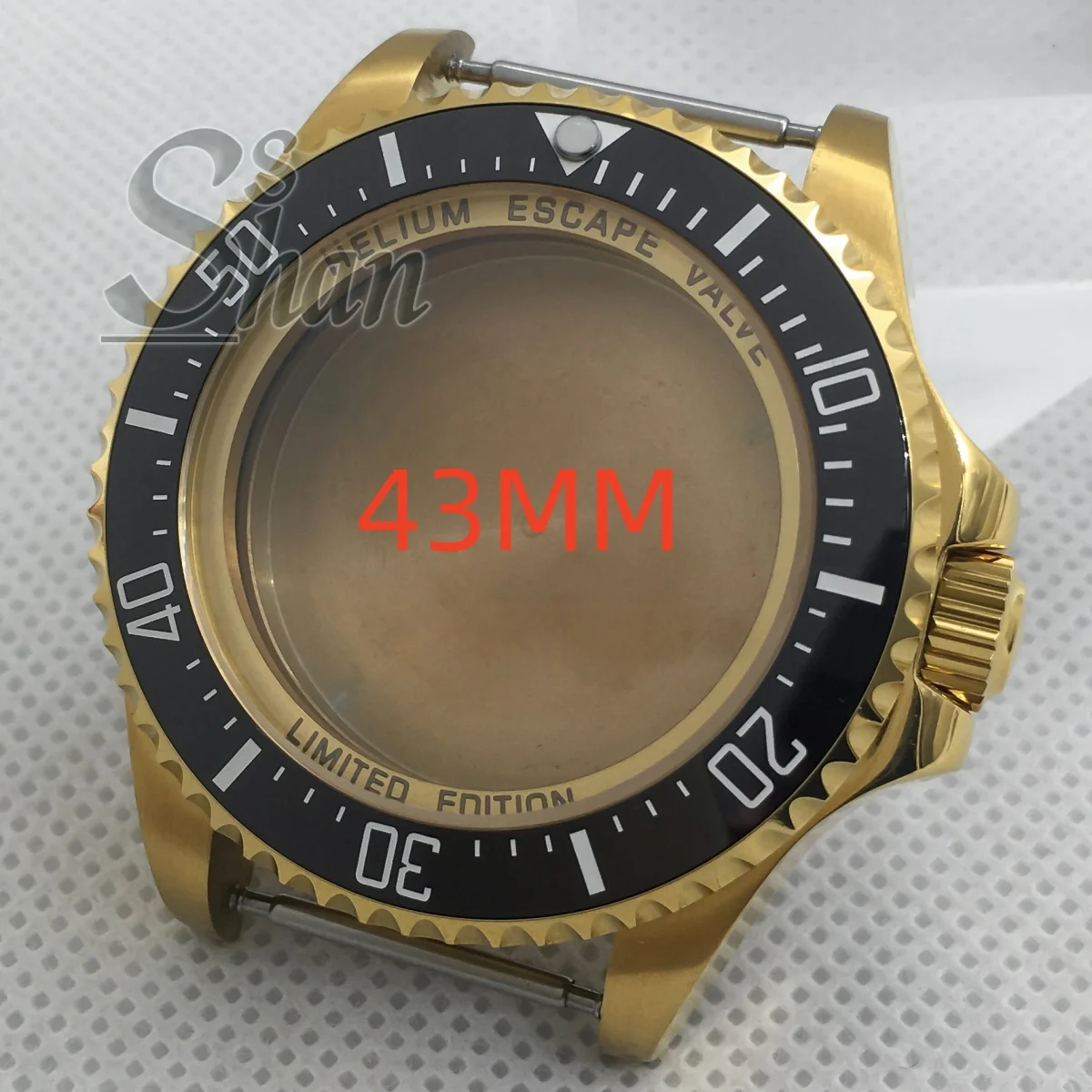 43mm Unique Large Watch Case for Men Sapphire Crystal Compatible with NH34A NH35 NH36 NH39 PT5000 Movements Water‑Resistant