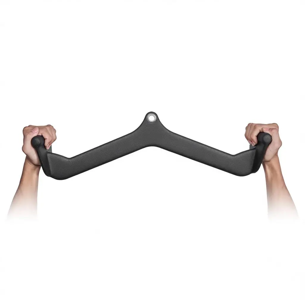 Accesorio para Polea LAT, Barra en V para Máquina de Remo, Barra para Tríceps, Barra Recubierta de Goma para Entrenamiento de Fuerza de Espalda