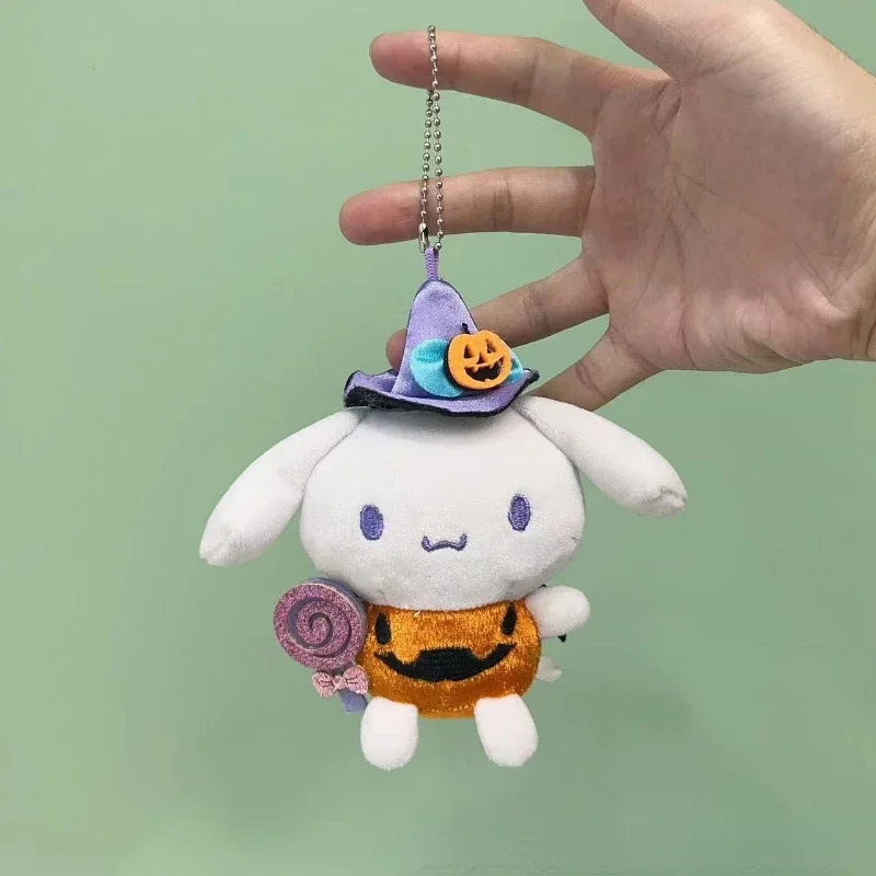 2024 New Cute Sanrio Halloween Pumpkin Hello Kitty Cinnamoroll Pochacco Cute Plush Doll Pendant Ornament Children’s BirthdayGift