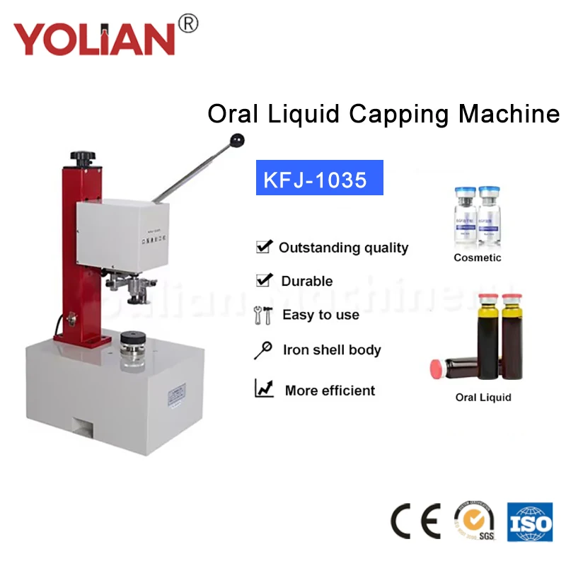 KFJ-1035A Pneumatic Perfume Bottle Capping Machine Small Bottles & Oral Liquid Electric Vial Crimping Machine