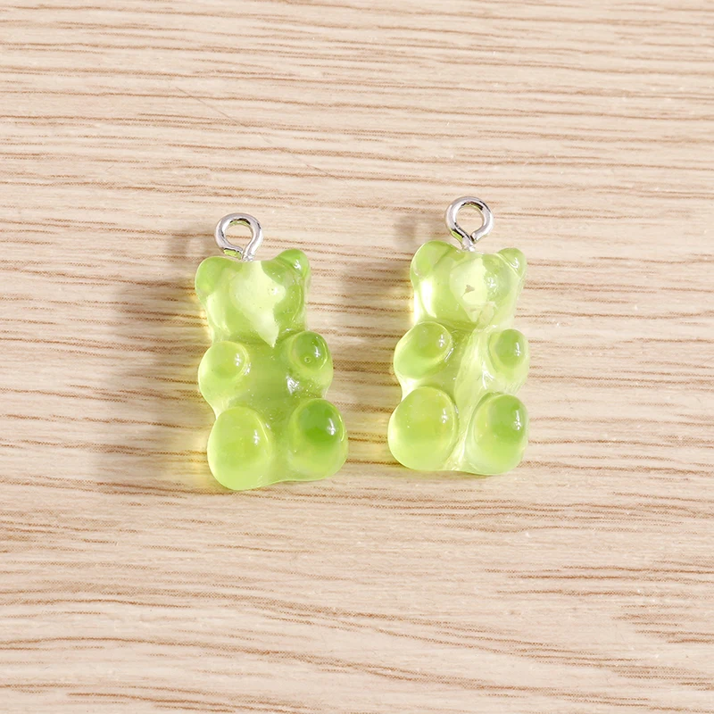 10 Stück 11 x 21 mm Cartoon-Süßigkeitsfarben, Gummibärchen-Anhänger für die Herstellung von Ohrringen, Halsketten, Armbändern, DIY-Handwerk, Schmuckzubehör – Detail 10