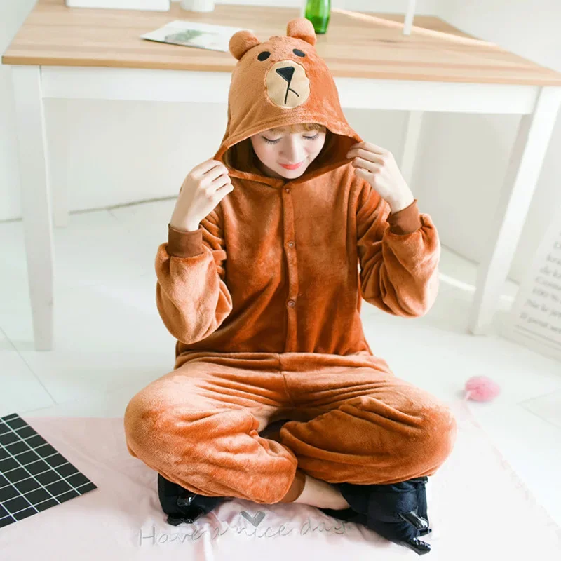 SN55Kigurumi الدب الكرتون نيسيس الاطفال الأطفال الفانيلا بيجاما للحيوانات حللا النساء الرجال ملابس خاصة Onepiece أنيمي تأثيري $@1 واط