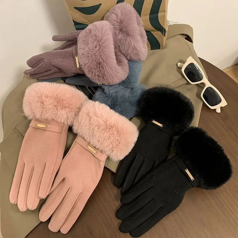 Winter warme und winddichte Damenhandschuhe Fury dicke warme Fingerhandschuhe Outdoor-Reise-Fahrradhandschuhe