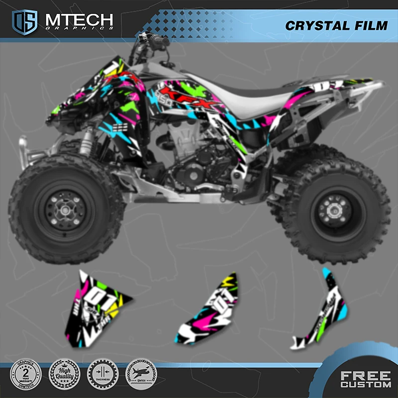 

DSMTECH Motorcycle Graphics Background Decal Stickers For Kawasaki KFX 450 450R Number Name Customize
