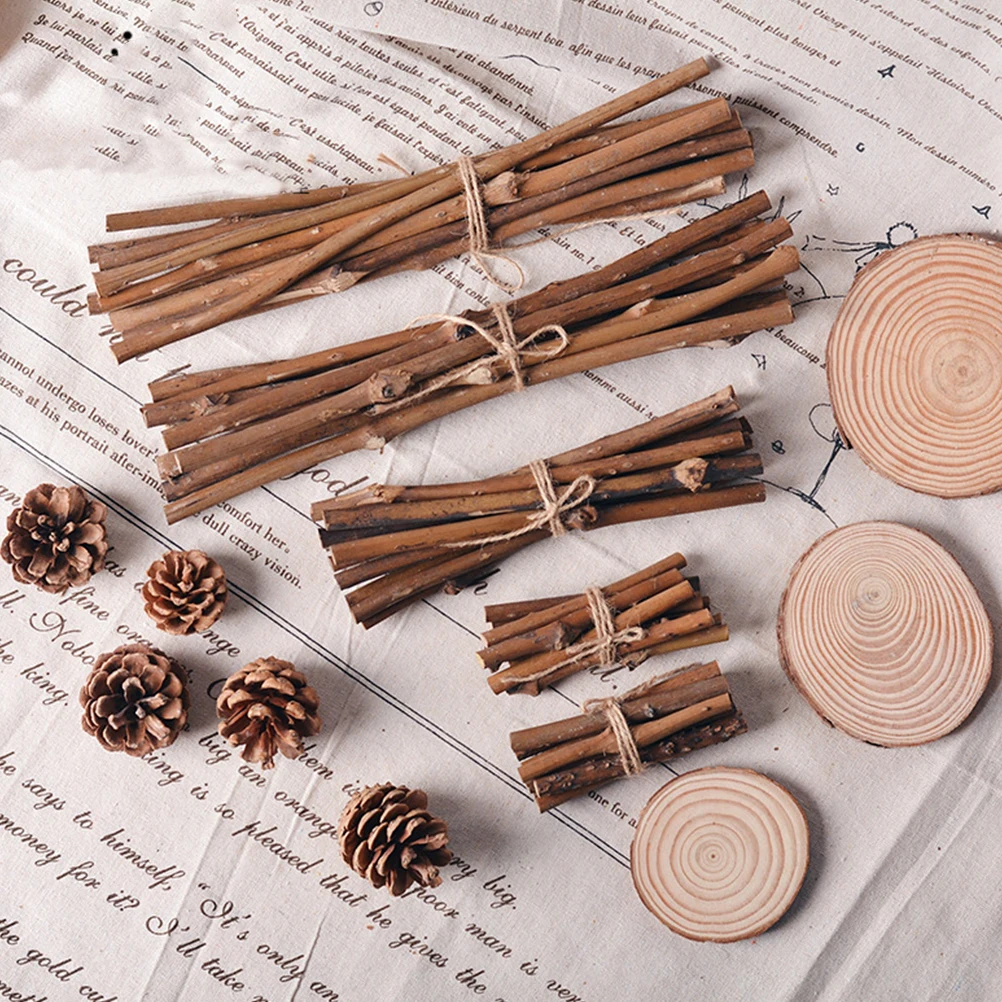 

21 Pcs Pine Cones Christmas Decoration Stick Fall Crafts Natural DIY Wooden Ornaments