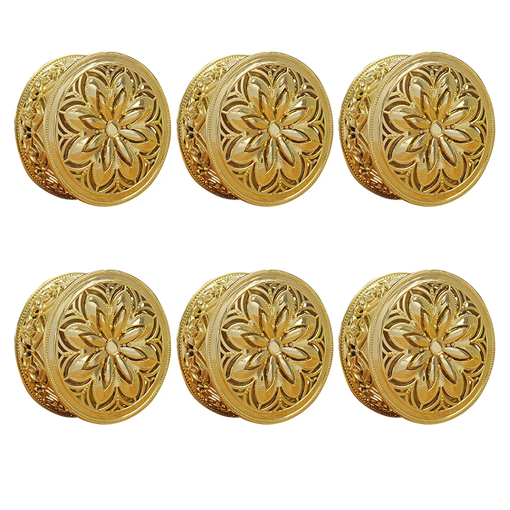 

6Pcs Hollow Storage Box Plastic Candy Organizer Jewelry Case Wedding Candy Holder Bright Gold Retro Design Jewelry Storage Box