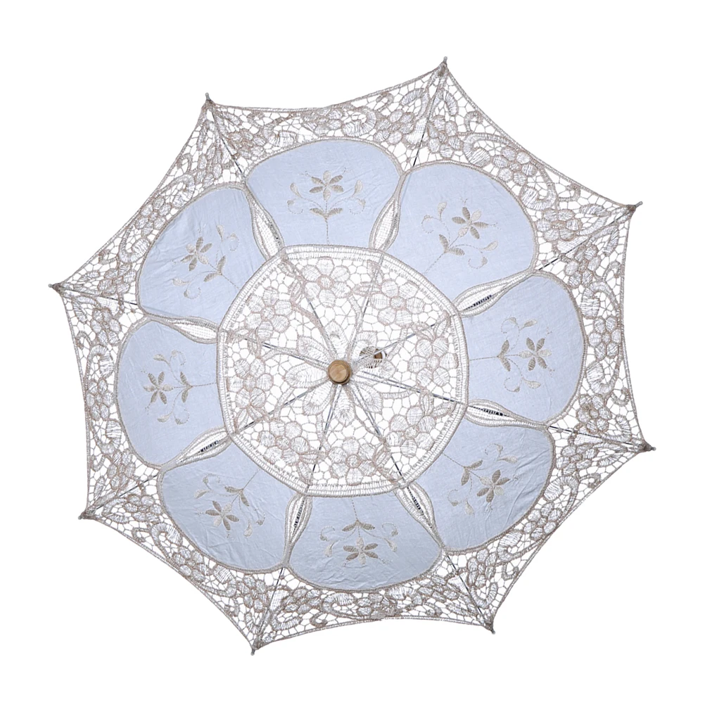 

Lace Umbrella Vintage Wedding Photo Prop Photography Decorative H made Wood Bridal Accessory Foldable Parasol Charm Elegant