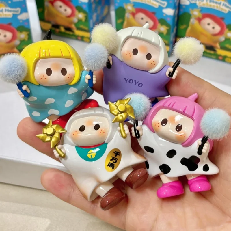 

Оригинальная коллекция Yoyo с наклонной головой, серия слепая коробка, ящик йойо, фигурка, милое игривое украшение для рабочего стола, милый подарок друзьям