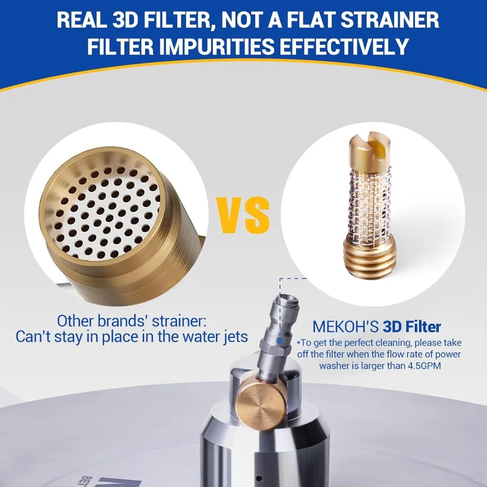 Stainless Steel 4500 PSI Pressure Washer Surface Cleaner with 4 Wheels for Driveway, Sidewalk, and Patio